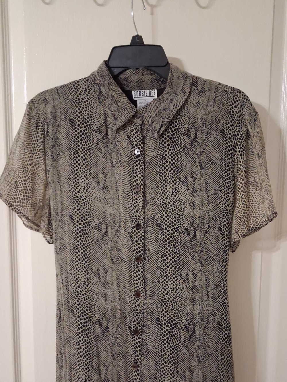 Robbie Bee Olive and Black Snake-Print Maxi Dress - Picture 3 of 6